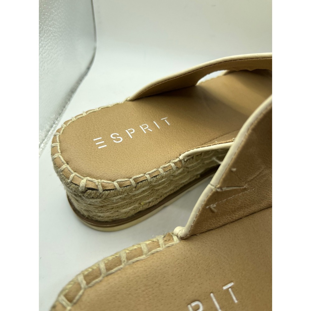 ESPRIT‎ Women Beige Platform Espadrille Slide Sandals Size 9.5M Katalina - Picture 7 of 8